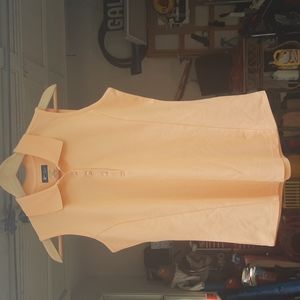 Greg Norman pique golf sleeveless polo in orange apricot, nwot